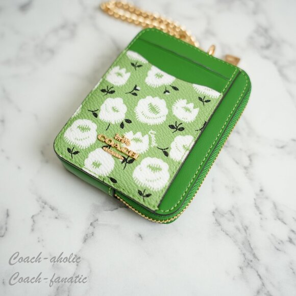 NWT Coach CBI58 Carmen Mini Crossbody Bag & CBL79 Zip Card Case With Floral SET - Picture 15 of 16